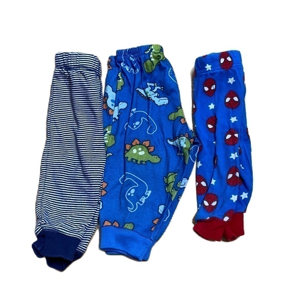 12 mos Boy Pajama Pants Bundle Spiderman Dinosaur